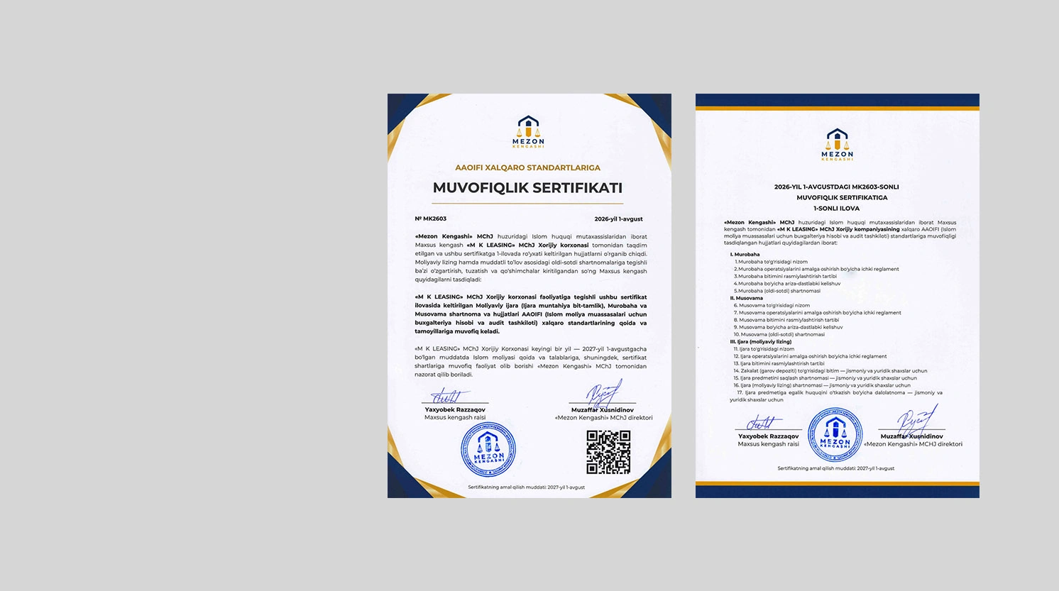 MK Leasing получил сертификат соответствия международным стандартам исламского финансирования